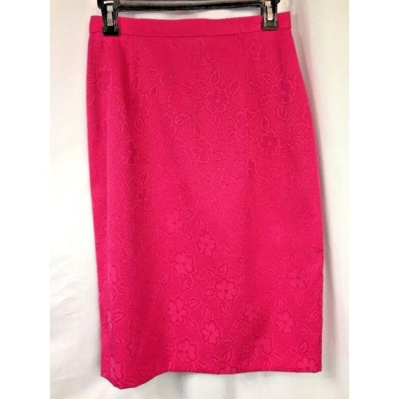 Bergamo By EBI Woman's Floral Skirt Straight Lined Back Zip Pink Size 4 - Picture 1 of 6